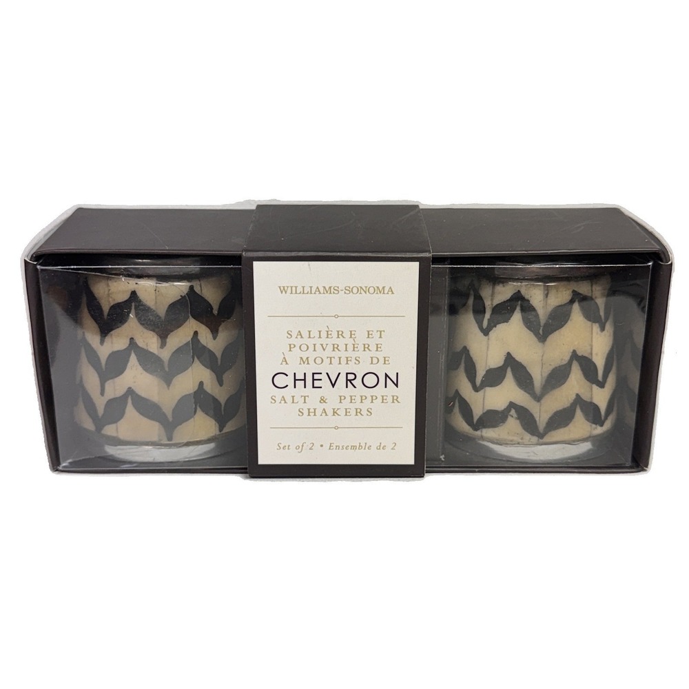 Williams-Sonoma Inlay Chevron Pattern Salt Pepper Shakers
